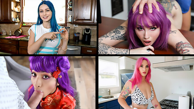 Blue-Haired Beauties And Tattooed Temptresses In Anime-Inspired Roleplay